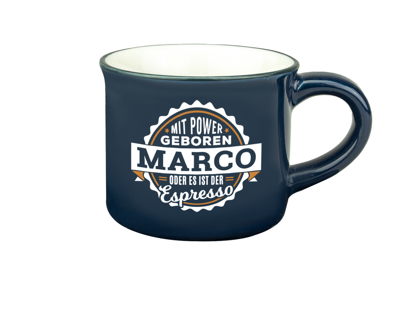 H & H Espresso-Tasse - Mit Power geboren Marco oder es ist der Espresso