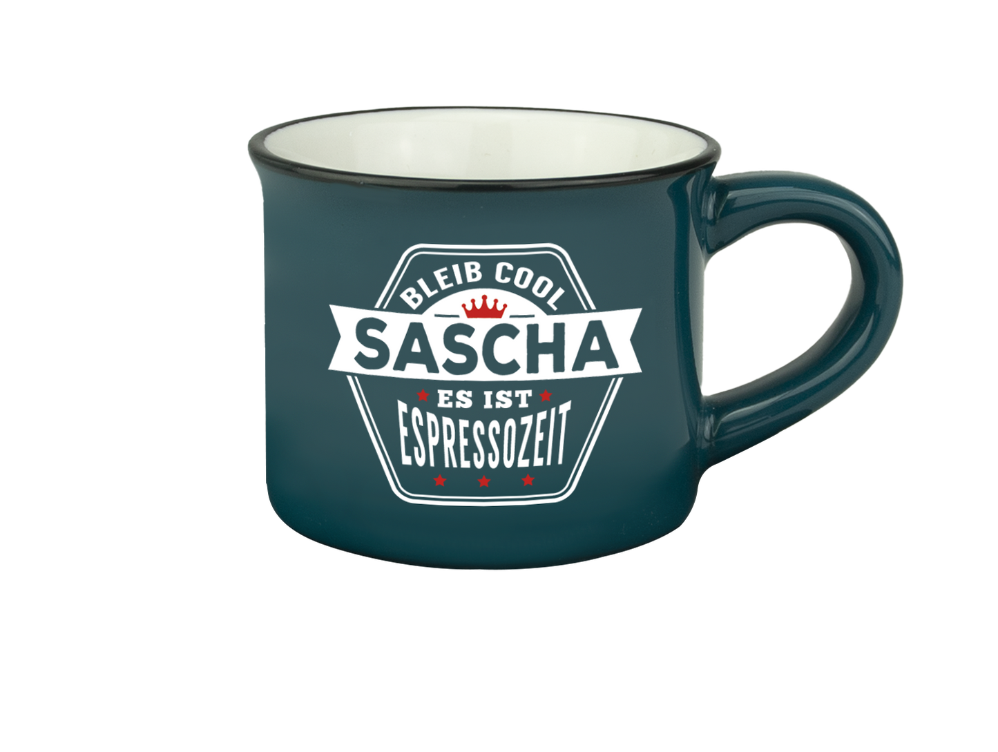 H & H Espresso-Tasse - Bleib cool Sascha es ist Espressozeit