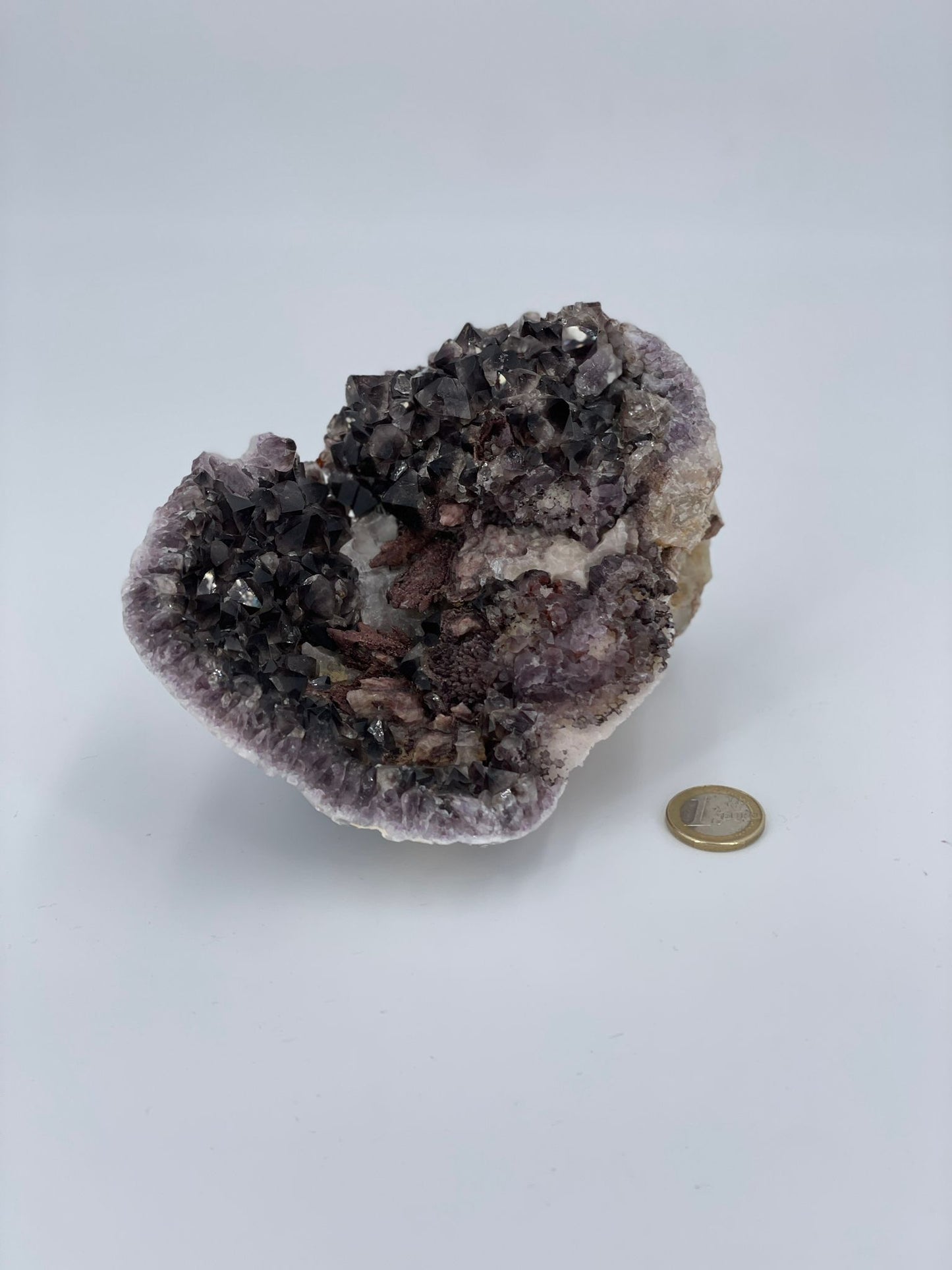 Amethyst-Rauchquarz-Calcit - Stufe - Kristall